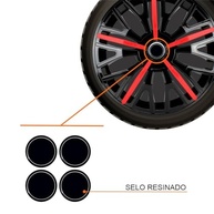 Jogo de Calotas Esportivas Triton Sport Black Red Aro 14 para Gol, Fox, Saveiro e Mais + Selo Resinado - imagem 3