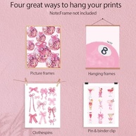 6 Pôsteres de Arte de Parede com Laço Rosa - Estilo Preppy Moderno para Decoração Feminina - imagem 5