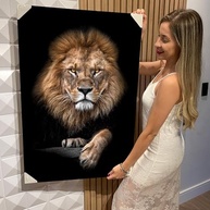 Quadro Decorativo Grande Leão Colorido de Judá 90x60cm - Arte Animalística Moderna - imagem 2