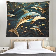 Tapeçaria Engraçada Baleia Decorativa - 130x150cm | Decoração de Parede Moderna para Quarto e Sala - imagem 4