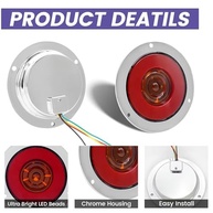 Kit 2 Luzes de Reboque LED Redondas 24 LEDs - Freio, Ré e Sinalização para Caminhões e RVs (Vermelho/Amarelo) - imagem 4