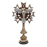 Pedestal Adorno Divino Espírito Santo de Mesa 23 cm em Resina com Pomba Sagrada - imagem 1