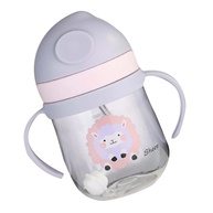 Copo com Canudo Naroote para Bebês - 250ml, à Prova de Vazamento, Design V, Ideal para Viagem e Casa (Roxo) - imagem 1