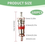 100x Núcleos de Válvula Universal em Aço Inoxidável - Reparo Essencial para Pneus de Carro, Moto e Bicicleta - imagem 3