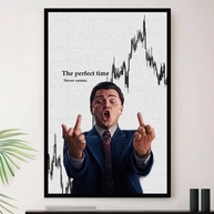 Quadro Lobo de Wall Street - Gráfico Decorativo A3 35x45cm com Moldura Premium - imagem 1