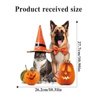 Decalque de Banheiro de Halloween - Adesivo Engraçado de Abóbora para Cachorro e Gato | Vinil Impermeável para Decoração de Parede - imagem 3
