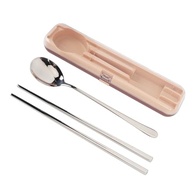 Conjunto de Palitos e Colher de Aço Inoxidável Portátil - Kit de Talheres para Viagem, Acampamento e Piquenique com Estojo - imagem 4