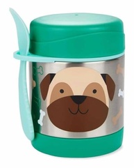 Pote Térmico Skip Hop Zoo Cachorro Pug com Talher Embutido - 325ml, Aço Inox, Livre de BPA - imagem 4