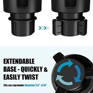Adaptador Expansor de Porta-Copos para Carro: Base Ajustável e Compatibilidade Universal - imagem 4