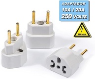 Kit 3 Adaptadores de Tomada Universal Plug 10A/20A Bivolt 110V/220V - Segurança e Compatibilidade - imagem 4