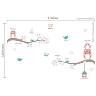 Adesivo de Parede Infantil Galhos e Coruja - Decore o Quarto com Tons Pastéis - imagem 4