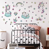 Adesivo de Parede Unicórnio Teen para Quarto de Menina - Kit com 42 Peças Decorativas - imagem 3