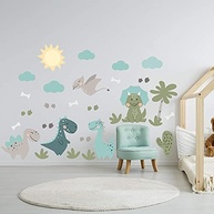 Adesivo de Parede Dinossauros Jurassic Baby - Kit com 63 Peças para Decoração Infantil - imagem 3
