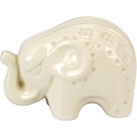 Elefante de Cerâmica Creme African 13x18x10cm - Decoração Elegante e Moderna - imagem 1