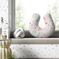 Almofada de Amamentação Ergonômica Borboleta Aquarela Flores - Conforto e Apoio Antialérgico para Mamãe e Bebê - imagem 5