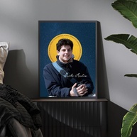 Quadro Carlo Acutis A3 com Moldura de Madeira - Arte Religiosa Decorativa de Alta Qualidade - imagem 1