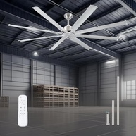 Ventilador de Teto Industrial 84" com 8 Lâminas de Alumínio | Motor CC Silencioso, Controle Remoto e 6 Velocidades - imagem 2