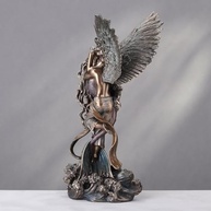 Estátua dos Amantes de Anjo e Sereia - Escultura Romântica de Arte por Selina Fenech - imagem 4