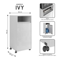 Aparador Escondedor de Botijão com Rodízios e Porta - Design Moderno Branco - imagem 3