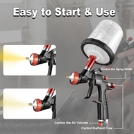 RRJ Kit Premium de Pistola de Ar LVLP A610 - Pintura Profissional com Bicos, Regulador e Tintas Inclusas - imagem 5