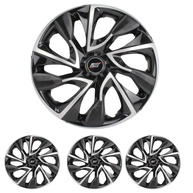 Jogo de Calotas DS4 Aro 13 Black Silver para Citroën C3, C4, Aircross, C5, Xsara, Berlingo + Selos Resinadas - imagem 1