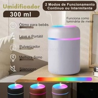 Umidificador de Ar Difusor de Aromas Ultrassônico 300ml com Luz LED Relaxante - Bivolt Silencioso para Casa e Escritório - imagem 2