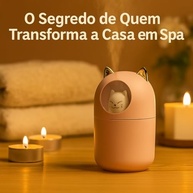 Umidificador Aromatizador Gato 300ml | Silencioso, LED Relaxante, Purificador de Ar e Difusor Portátil para Quarto - imagem 3