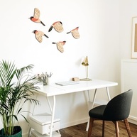 Barydat 5 Peças Arte de Parede Pássaros Voadores Madeira | Decoração Rústica Escandinava para Sala, Quarto e Cozinha - imagem 5