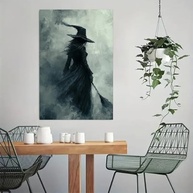 Pôster de Arte de Parede Temático de Bruxa para Halloween - 30x45 cm - Decoração Vintage Rustic para Casa e Escritório - imagem 4