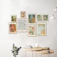 Conjunto de 9 Impressões de Arte de Parede Ecléticas Vintage - Coleção Maximalista com Estilos Matisse, Van Gogh e Monet - imagem 5