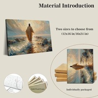 Arte de Parede em Tela Elegante de Jesus Andando na Água - Moldura Premium para Decoração Religiosa - imagem 4