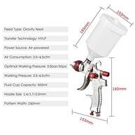 Kit de Pintura Profissional com Atomizador Ar 600ml e Bicos 1.4/1.7/2.0mm - Ideal para Carros, Móveis e Paredes - imagem 4