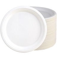 Pratos de Bagaço de Cana Compostáveis 10" - 100 Unidades | Alternativa Ecológica e Resistente para Festas e Refeições - imagem 1