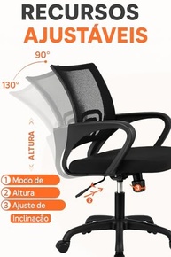 Cadeira de Escritório Executiva Basic Mesh com Ajuste de Altura e Base Cromada By FOORT - imagem 3