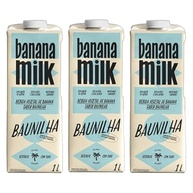 Kit 3X: Leite Vegetal de Banana Sabor Baunilha Banana Milk 1L - imagem 1