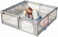 Cercadinho para Bebê Desmontável com Zíper e Tela de Proteção – Chiqueirinho Dobrável com Estrutura Reforçada, Portátil e Ideal para Casa e Viagem - imagem 2