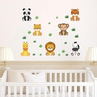 Adesivo de Parede Infantil Cartela Safari - Decoração Segura e Criativa para Quarto de Bebê - imagem 2