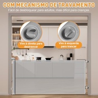 Portão de Segurança Retrátil para Bebês e Pets | 86cm x 3m | Tela PVC Cinza - imagem 4