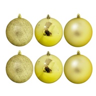 Jogo 6 Bolas de Natal Douradas Grandes 10cm: Glitter, Fosca e Lisa | Bela Flor - imagem 1