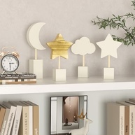 Decoração de Berçário em Madeira - Nuvem, Lua e Estrelas - Estilo Bohemian para Quarto de Bebê - imagem 5