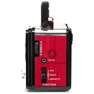 Rádio Caixa de Som Retrô Vermelho Bluetooth USB SD Auxiliar Solar - imagem 5