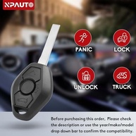 Chave de Substituição NPAUTO para BMW 3, 5, 6, 7 Series - Controle Remoto Keyless Entry com Chip ID44 315MHz - imagem 3