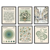 6 Peças de Arte de Parede Matisse Vintage - Estilo Boêmio Sálvia para Decoração Moderna - imagem 1
