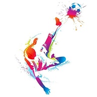 Adesivo de Parede Infantil - Jogador de Futebol com Bola Colorido para Quarto de Menino - imagem 2