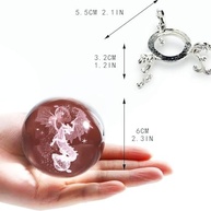 Bola de Cristal de Dragão 3D com Suporte – Estátua de Vidro Decorativa Gravada a Laser - imagem 3