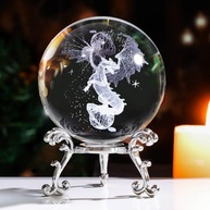 Bola de Cristal de Dragão 3D com Suporte – Estátua de Vidro Decorativa Gravada a Laser - imagem 2