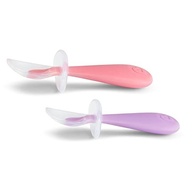 Conjunto de Colheres de Silicone Rosa e Roxo para Bebês - Munchkin Ergonômicas e Livres de BPA - imagem 3