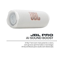 JBL Flip 7: Caixa de Som Portátil Branca com Som Potente e 16h de Bateria - imagem 3