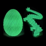Dragão 3D Articulado Verde Brilha no Escuro – Ovo de Dragão 22cm com Juntas Flexíveis, Ornamento e Brinquedo Decorativo - imagem 1
