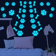 127 Adesivos de Pata de Cachorro que Brilham no Escuro - Decalques Luminosos Removíveis para Decoração Infantil - imagem 3